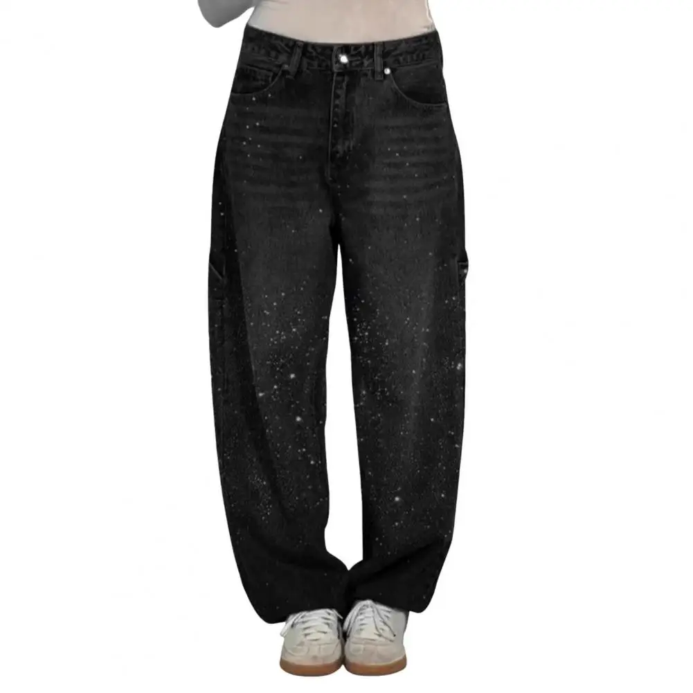 Jean large bleu artistique et streetwear chic – Image 9