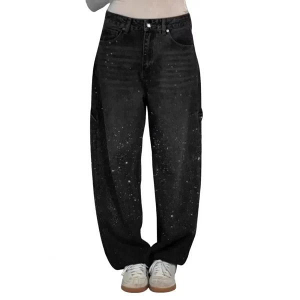 Jean large bleu artistique et streetwear chic – Image 6