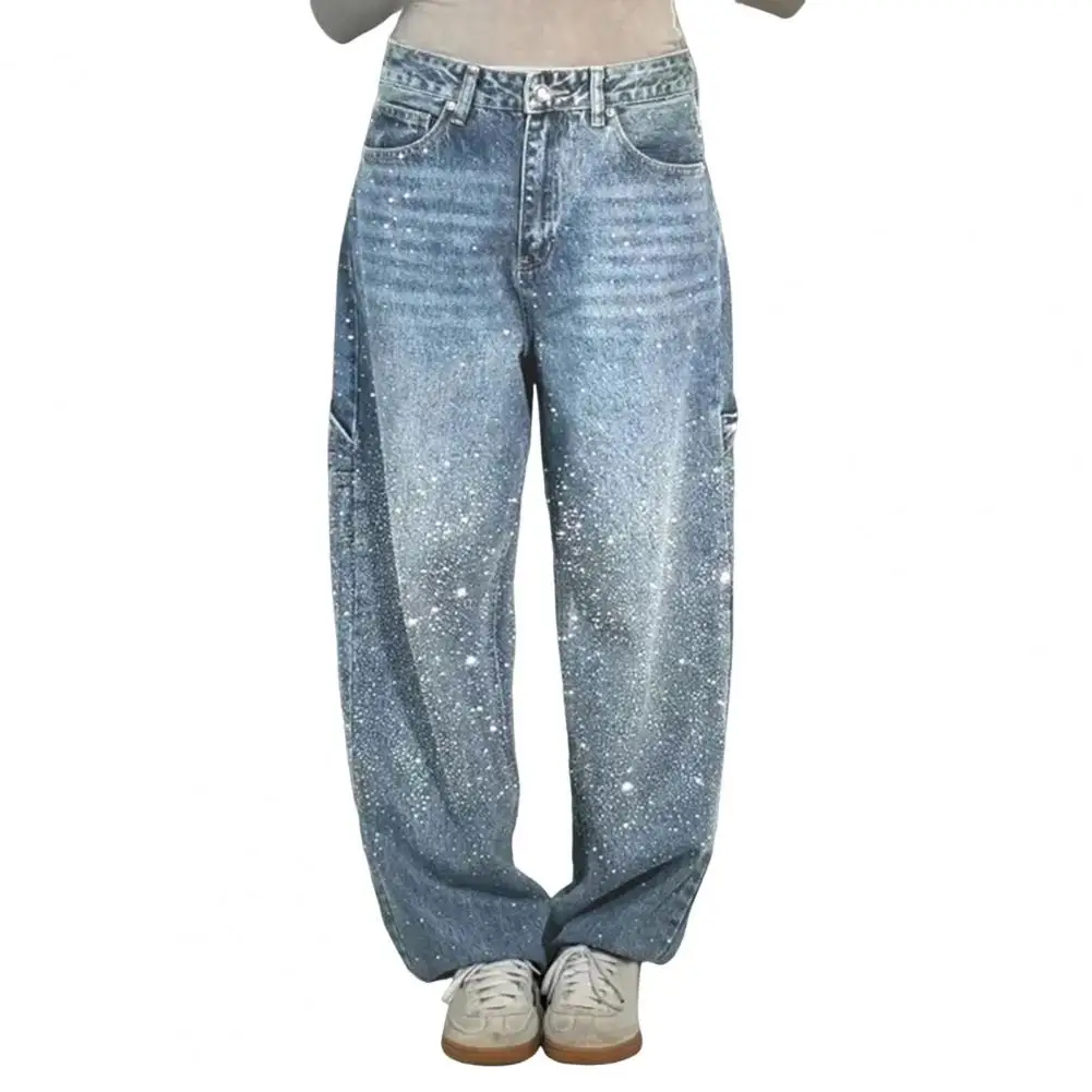 Jean large bleu artistique et streetwear chic – Image 8