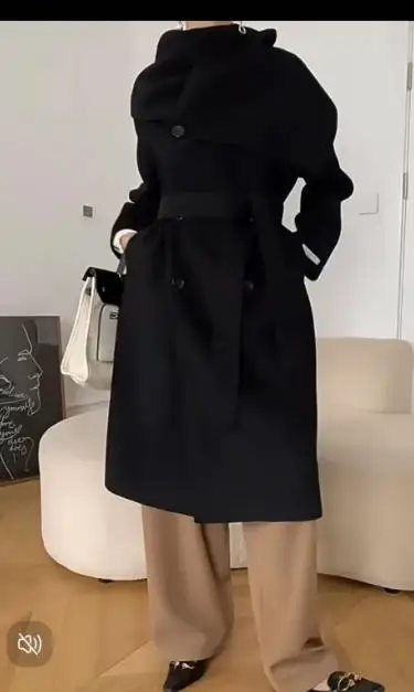 Manteau Camel Ceinturé Femme – Élégance Architecturale & Chaleur Intemporell – Image 3