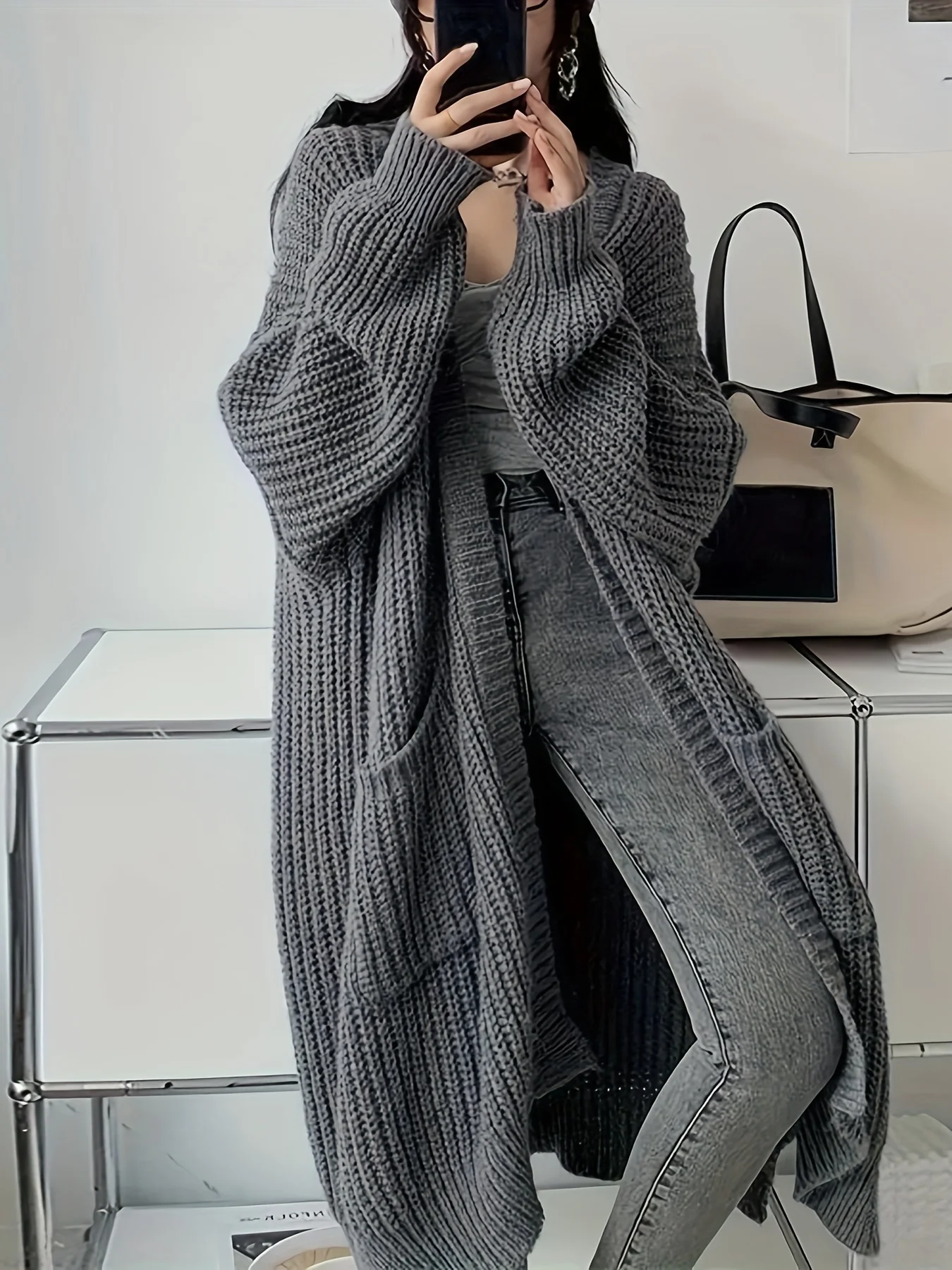 Cardigan long côtelé – Image 5